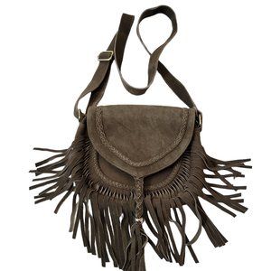 Armey Green Genuine cowhide Western Cowgirl Style Cross Body Messenger Bag.